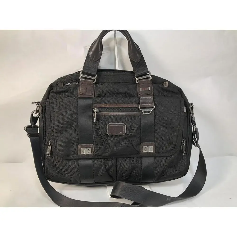 TUMI Ballistic Nylon Business Bag 22634HKH Pinckney Flap Brief Messenger w Strap